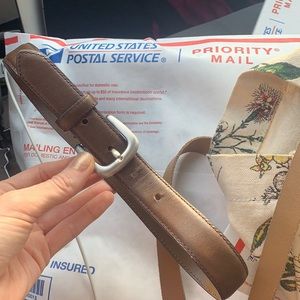 Janie & Jack belt, brown leather, size 2T to 3